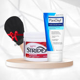 مجموعة علاج حب الشباب العميق – غسولPanOxyl 4% + مسحات Stridex لتقشير البشرة + هدية الليفة الكورية