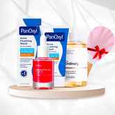 مجموعة تصحيح البشرة والتقشير – PanOxyl 10% + سيروم Anua + مقشر The Ordinary + هدية الليفة الكورية