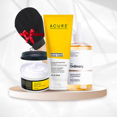 مجموعة تجديد وإشراقة البشرة – مقشر Acure + كريم الحلزون + مقشر The Ordinary + هدية الليفة الكورية