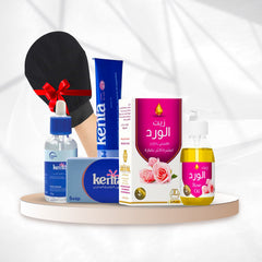 مجموعة كينتا لتفتيح المناطق الحساسة واليدين + زيت الورد