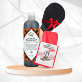 باقة تقشير الجسم المكثف – ليفة مومز باث الكورية + غسول صابون أفريقي + ليفة كورية هدية