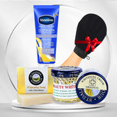 باقة تفتيح البشرة ومعالجة التصبغات – كريم دالفور ولوشن فازلين الأزرق Gluta-Hya Dewy Radiance وصابون دالفور للتفتيح