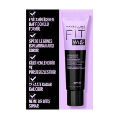 ميبلين - برايمر الوجه فيت مي مع عامل حماية من الشمس Spf 20 للبشرة الجافة 30 مل