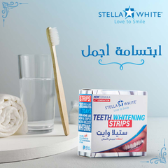 مجموعة العناية بالاسنان تحتوي المجموعة على لصقات من ستيلا وايت لتبييض الاسنان ٢٨ قطعة و معطر رائحة الفم من جلوبال بطعم القرفه - ١٥ مل