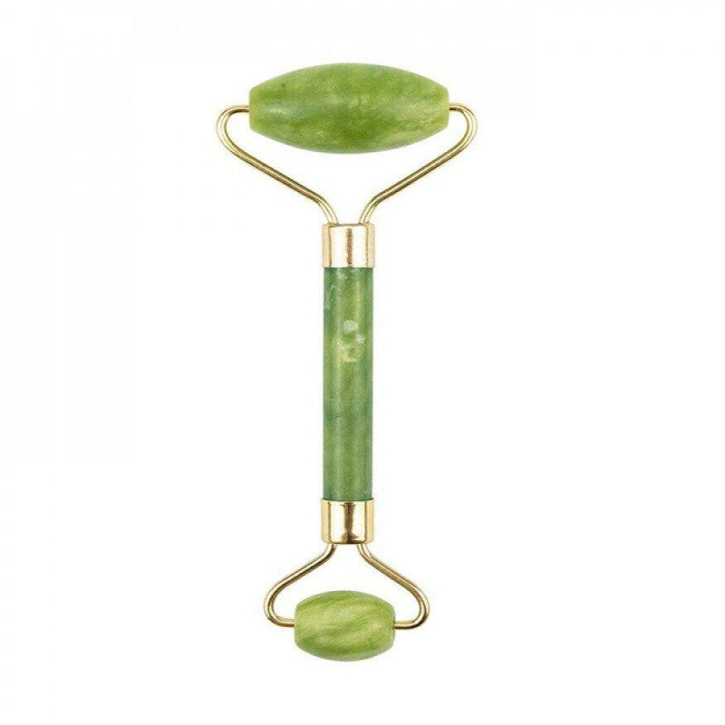 اداة تدليك الوجه جايد رولر من ريال بيوتي اخضر / ذهبي