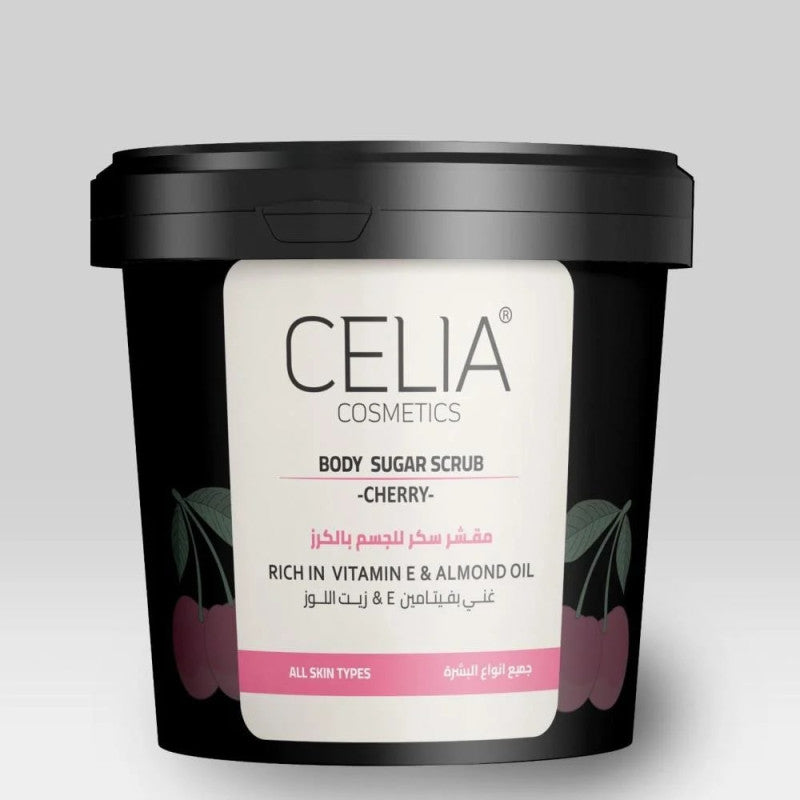 سيليا - مقشر سكر زيتي بالكرز بفتامين E و زيت اللوز 600 جم