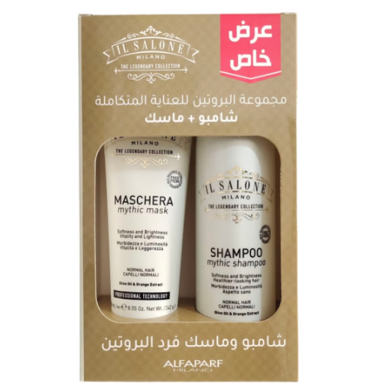 ال صالون - مجموعة البروتين للعناية بالشعر شامبو 500 مل + ماسك 250 مل