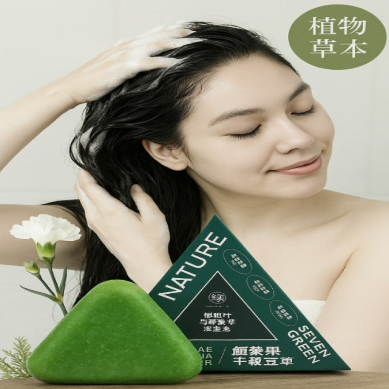 سيفن جرين - صابون شامبو الشعر بالأعشاب الطبيعية للعناية بفروة الرأس وتقوية الشعر 125 جم